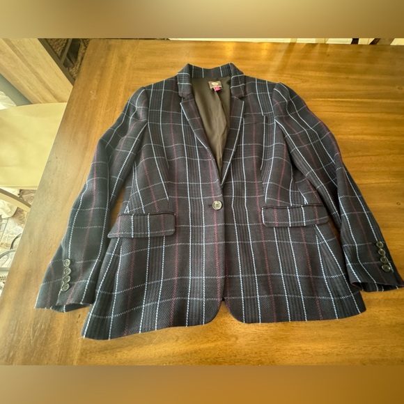 Vince Camuto Blue Plaid Blazer – Size 10 - Picture 3 of 6
